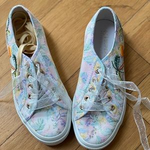 Superga LoveShackFancy collab sneakers W7 Tahitian Pink NWOT